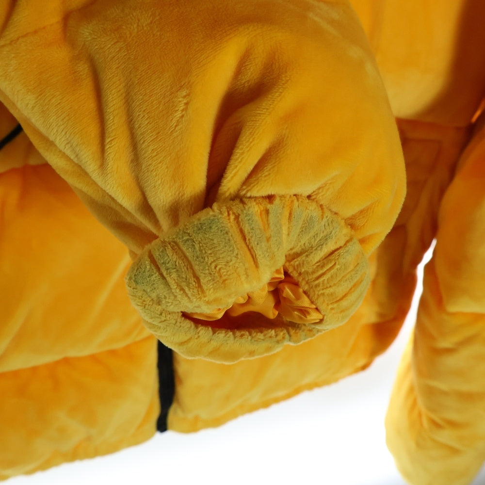 drew house(ドリューハウス) 22AW PLUSH HOODED PUFFER JACKET フロントロゴ プラッシュ フーデッド パファー ジャケット イエロー