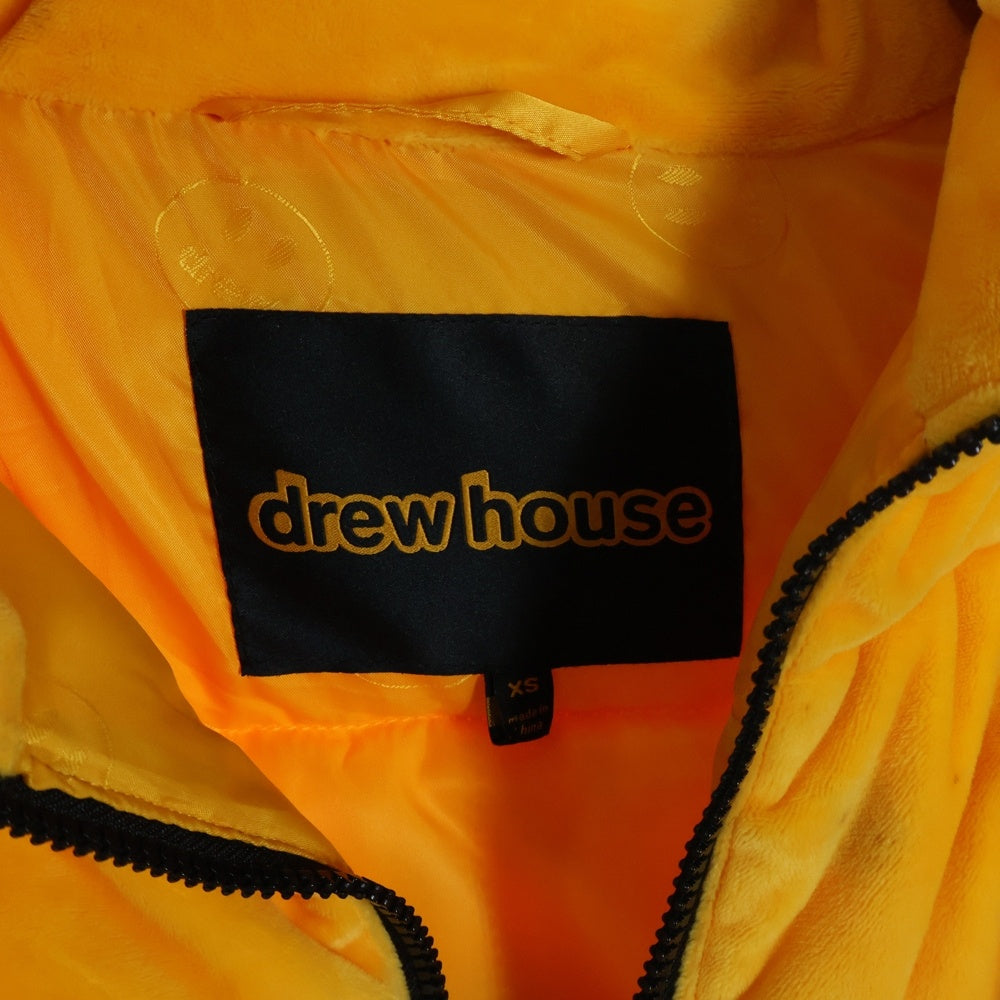 drew house(ドリューハウス) 22AW PLUSH HOODED PUFFER JACKET フロントロゴ プラッシュ フーデッド パファー ジャケット イエロー