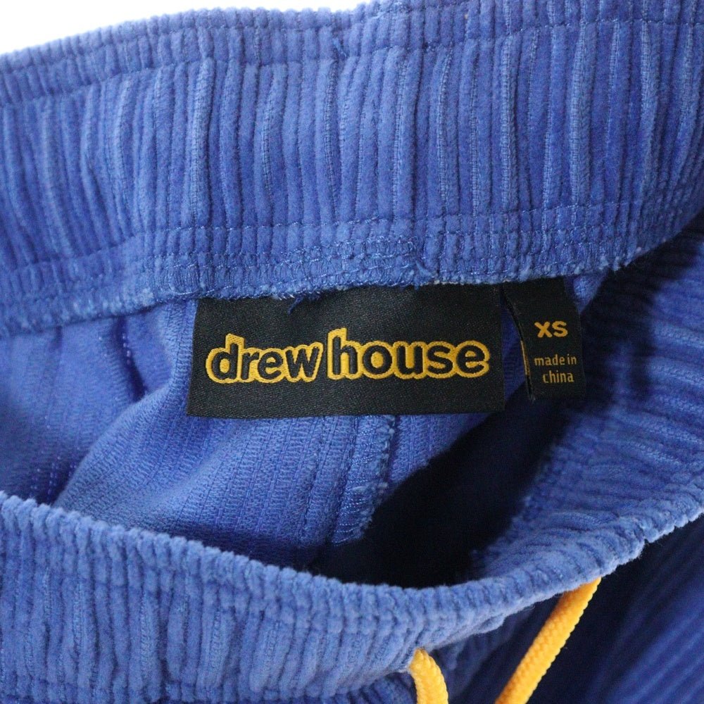 drew house(ドリューハウス) フロントロゴ ドローコード コーデュロイ ハーフパンツ ショーツ ブルー/イエロー