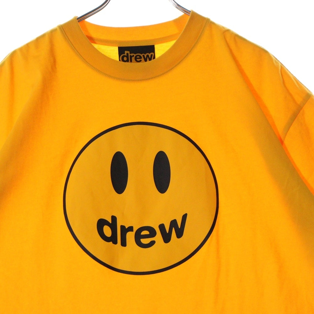 drew house(ドリューハウス) マスコット フロントロゴプリント クルーネック半袖Tシャツ カットソー イエロー