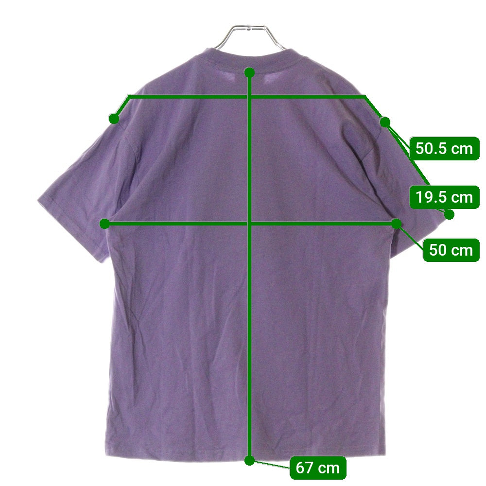 drew house(ドリューハウス) マスコット フロントロゴプリント クルーネック半袖Tシャツ カットソー パープル/イエロー