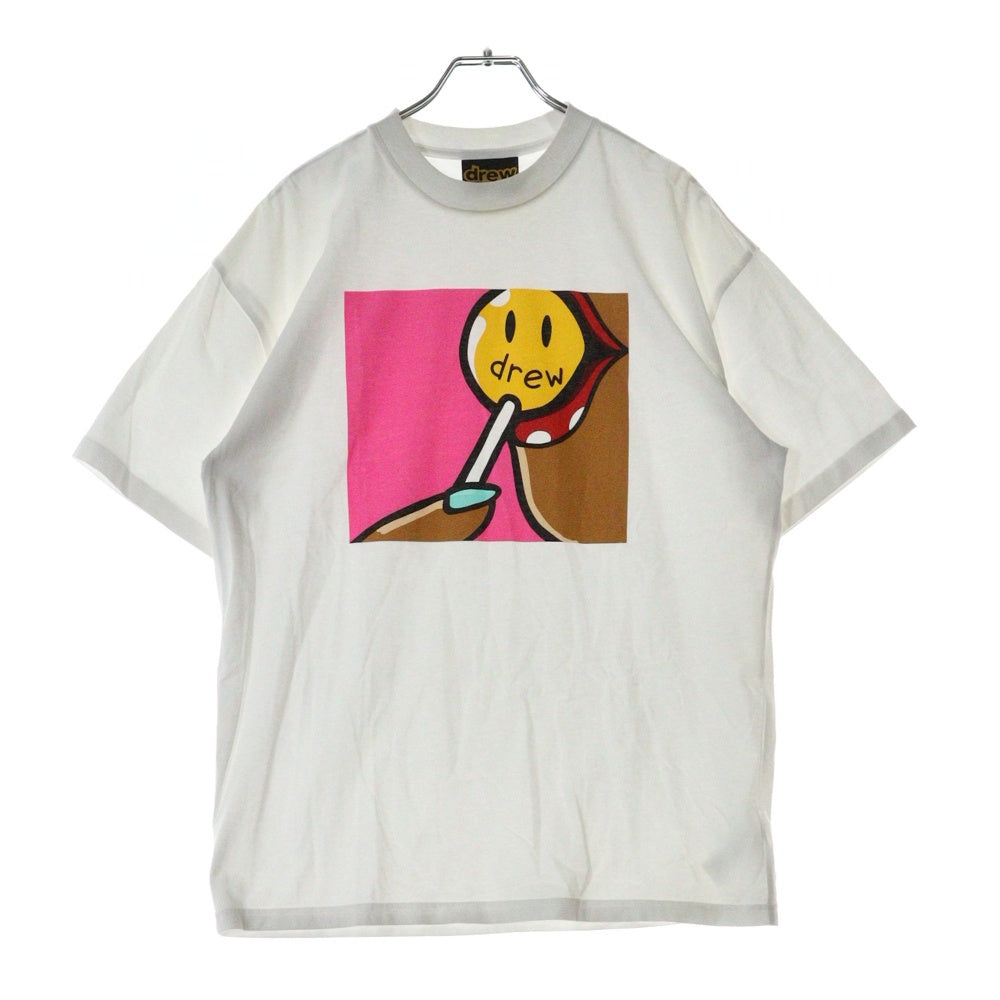 drew house(ドリューハウス) 21AW SWEET TOOTH T-SHIRT スウィート トゥース フロントロゴプリント クルーネック半袖Tシャツ カットソー ホワイト