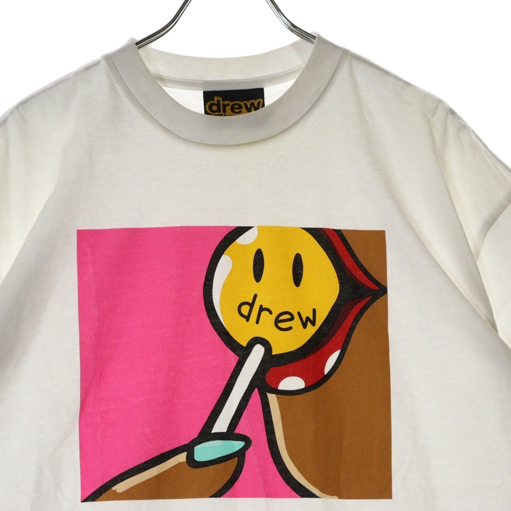drew house(ドリューハウス) 21AW SWEET TOOTH T-SHIRT スウィート トゥース フロントロゴプリント クルーネック半袖Tシャツ カットソー ホワイト