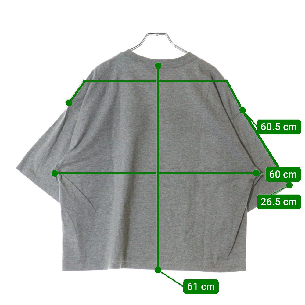 drew house(ドリューハウス) LOGO BOXY TEE フロントロゴプリント ボクシー ビッグシルエット クルーネック半袖Tシャツ カットソー グレー