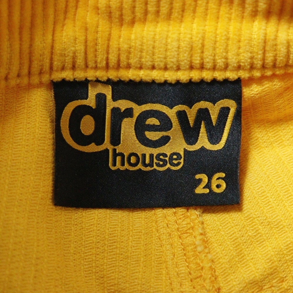 drew house(ドリューハウス) CORDUROY CARPENTER PANTS バックポケット ロゴエンブロイダリー カーペンター カットオフ コーデュロイパンツ イエロー