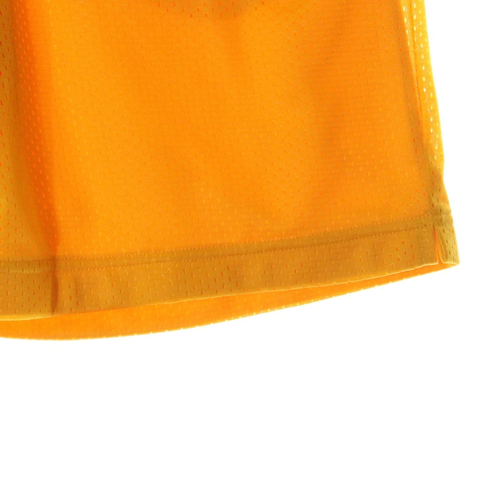 drew house(ドリューハウス) メッシュ ロゴプリント ドローコード ハーフパンツ ショーツ イエロー