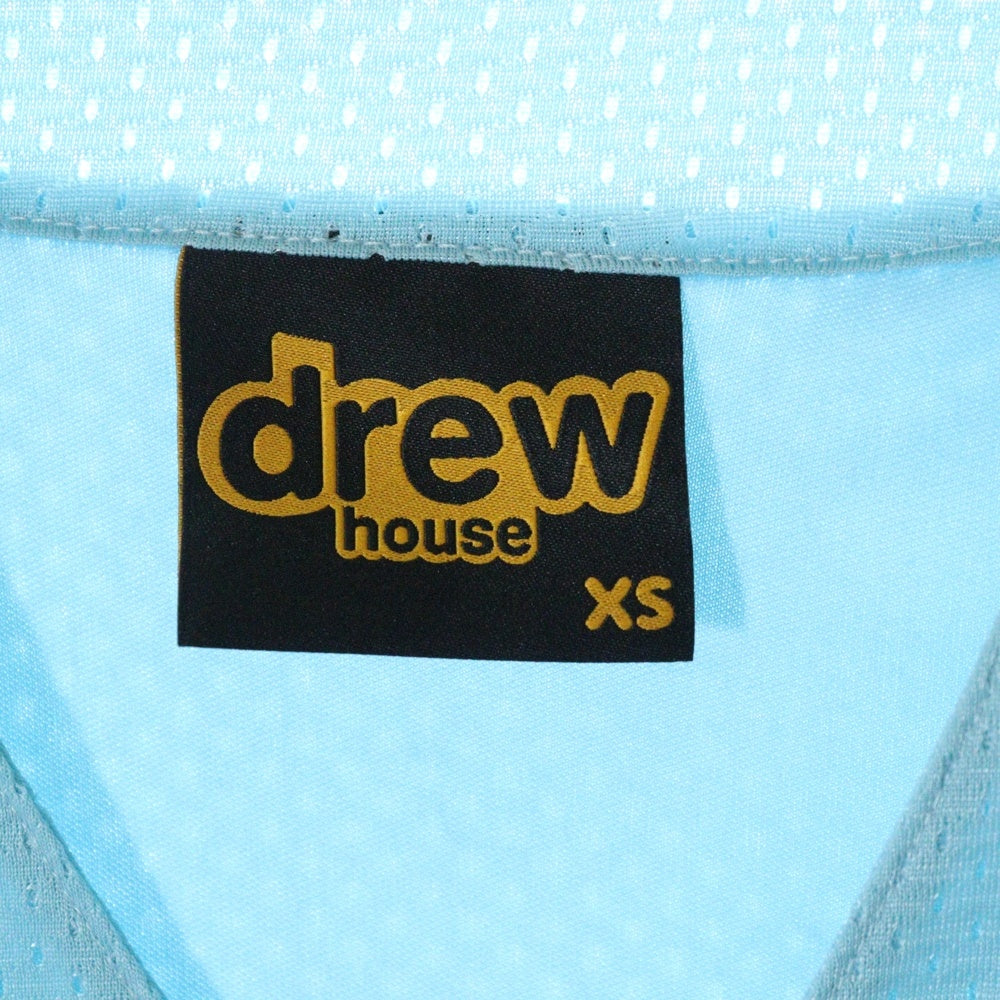 drew house(ドリューハウス) 21SS MESH SECRET BASEBALL JERSEY メッシュ シークレットロゴ 半袖ベースボールシャツ ジャージ ブルー