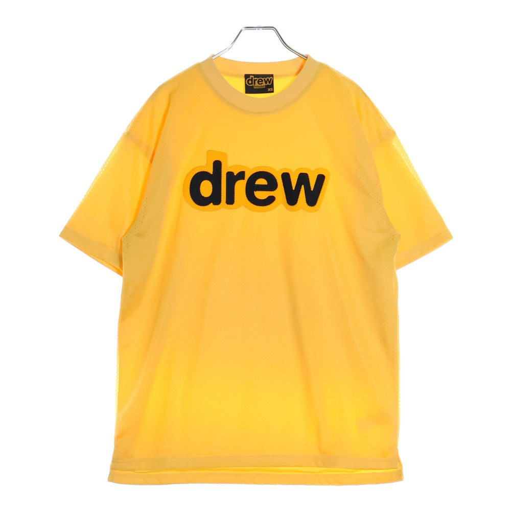 drew house(ドリューハウス) 21SS SECRET MESH SS TEE メッシュ フロントロゴプリント クルーネック半袖Tシャツ カットソー イエロー