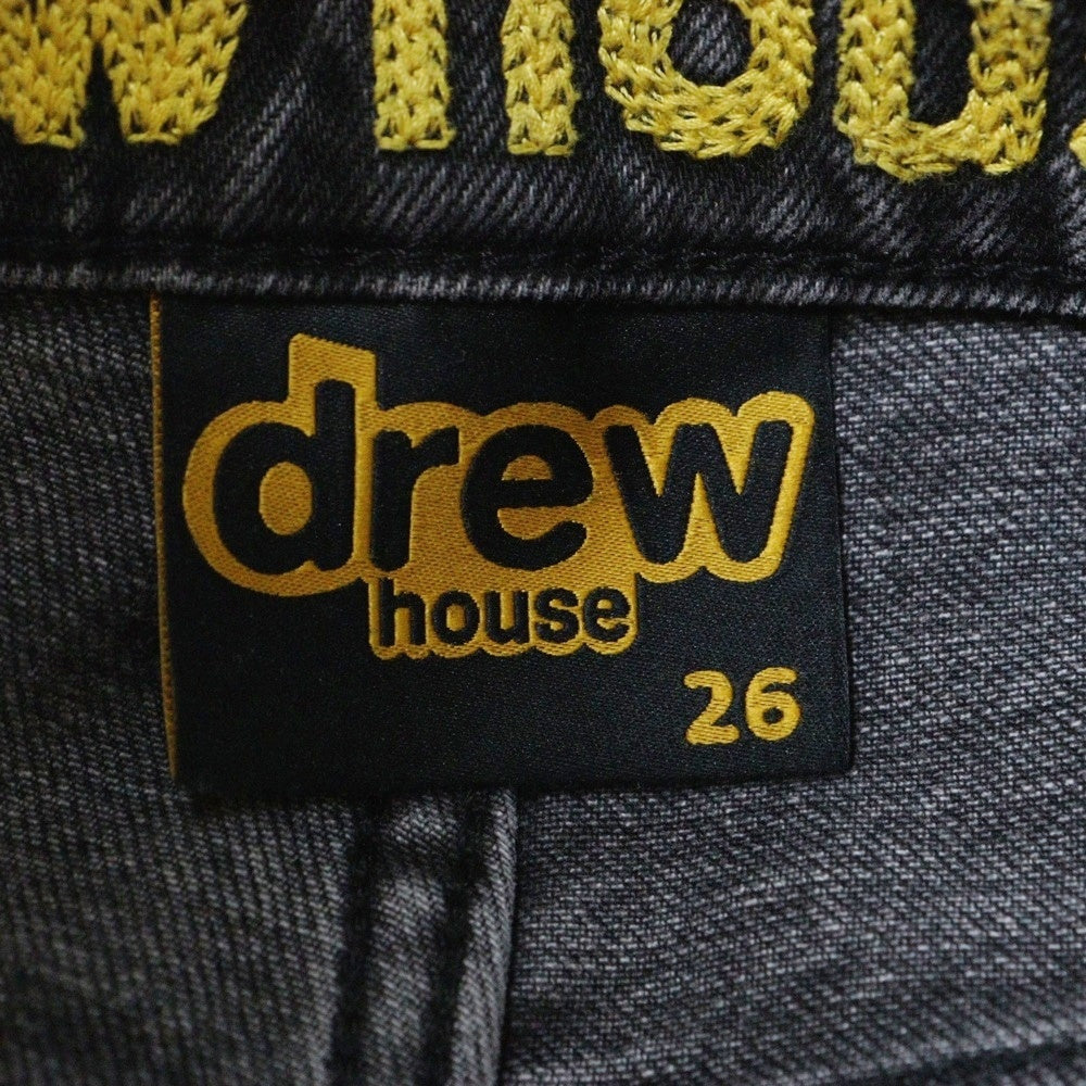drew house(ドリューハウス) エンボレスロゴ ダメージ加工 クラッシュドデニムパンツ スキニー グレー