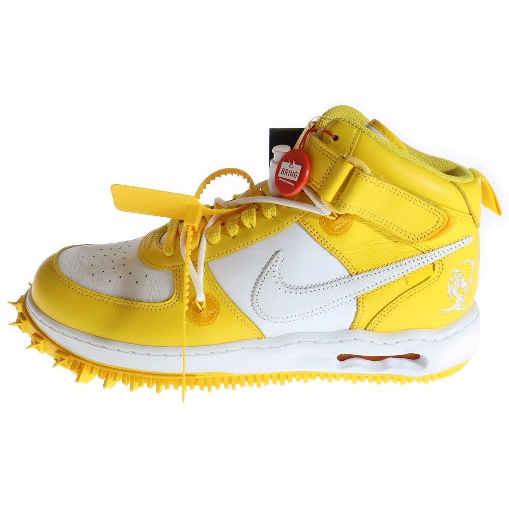 NIKE(ナイキ) ×OFF-WHITE AIR FORCE 1 MID SP LTHR オフホワイト エアフォース1ミッド スニーカー ホワイト/イエロー US11.5/29.5cm DR0500-101