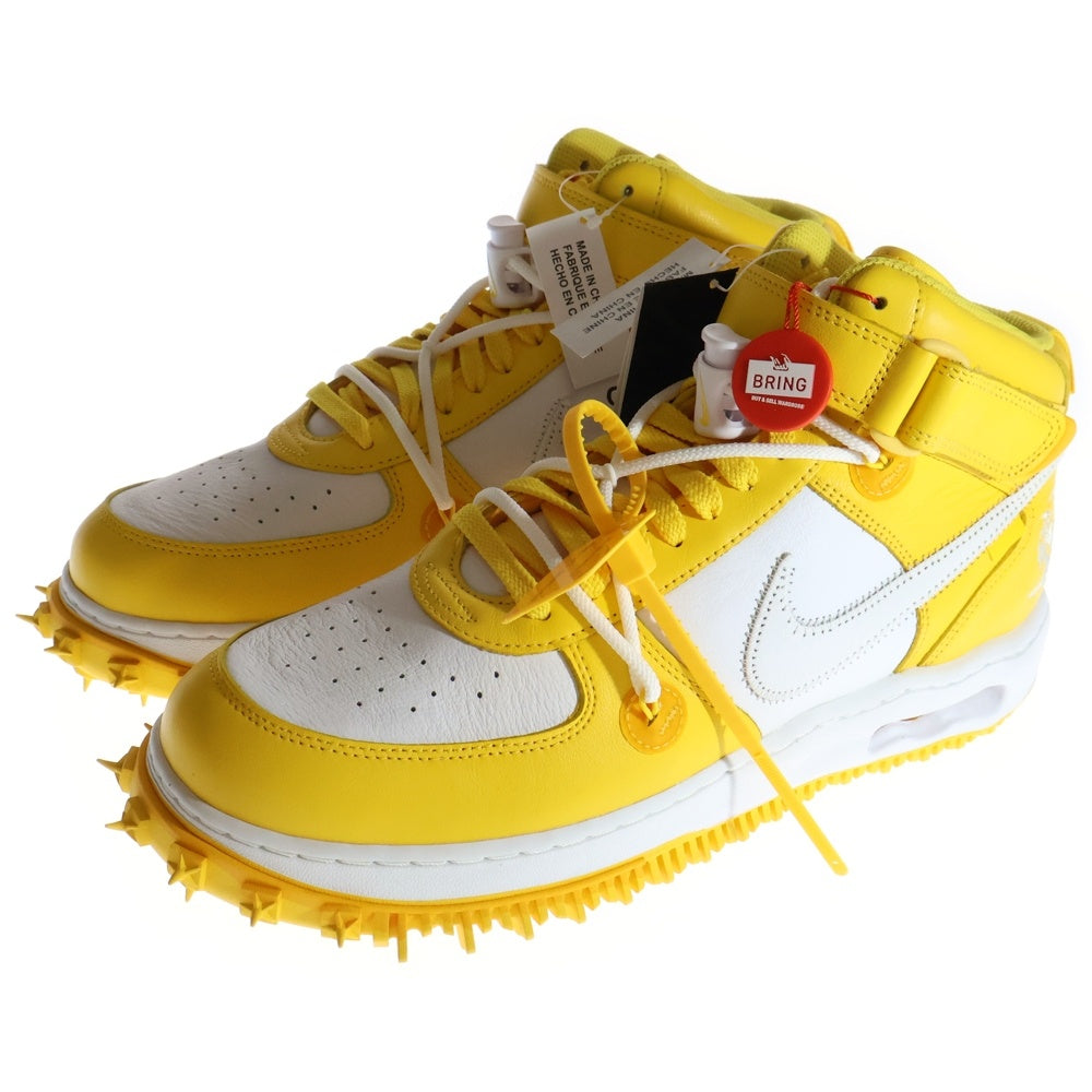 NIKE(ナイキ) ×OFF-WHITE AIR FORCE 1 MID SP LTHR オフホワイト エアフォース1ミッド スニーカー ホワイト/イエロー US11.5/29.5cm DR0500-101