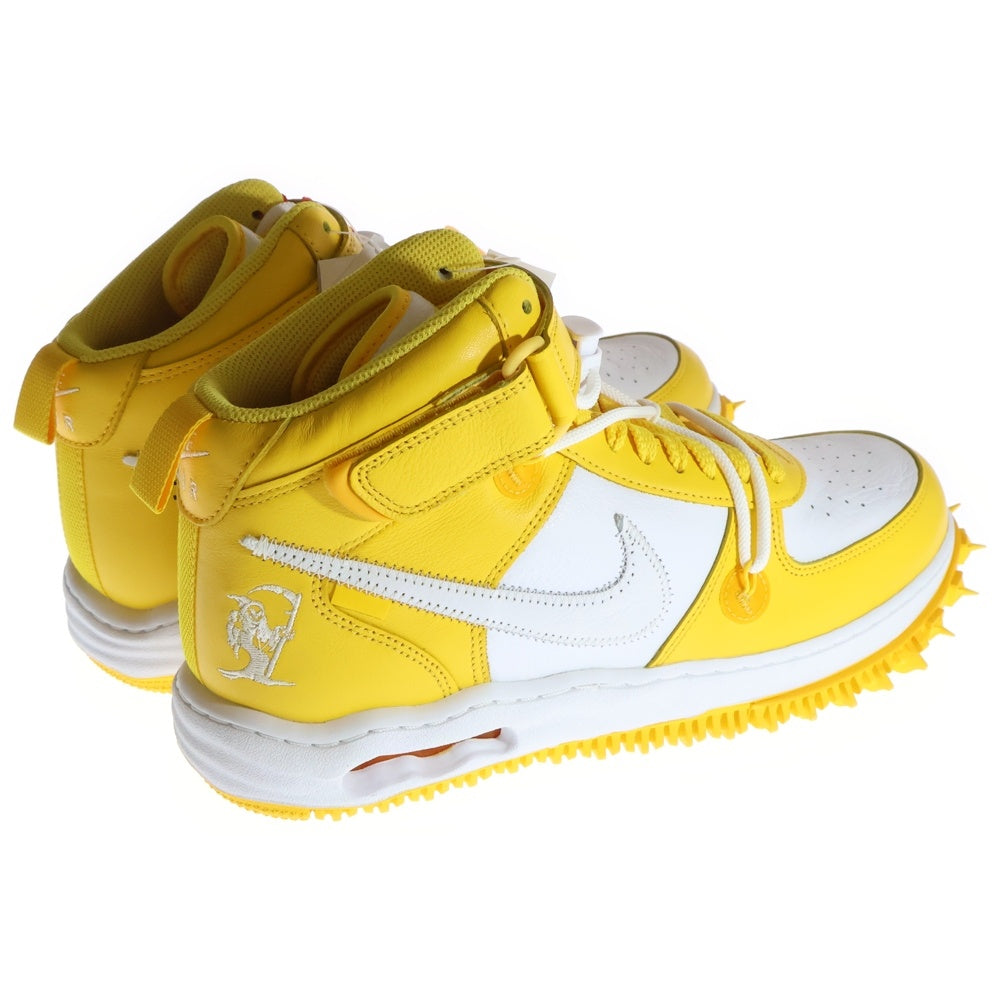 NIKE(ナイキ) ×OFF-WHITE AIR FORCE 1 MID SP LTHR オフホワイト エアフォース1ミッド スニーカー ホワイト/イエロー US11.5/29.5cm DR0500-101