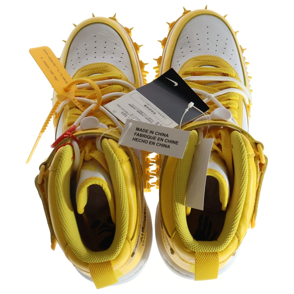 NIKE(ナイキ) ×OFF-WHITE AIR FORCE 1 MID SP LTHR オフホワイト エアフォース1ミッド スニーカー ホワイト/イエロー US11.5/29.5cm DR0500-101