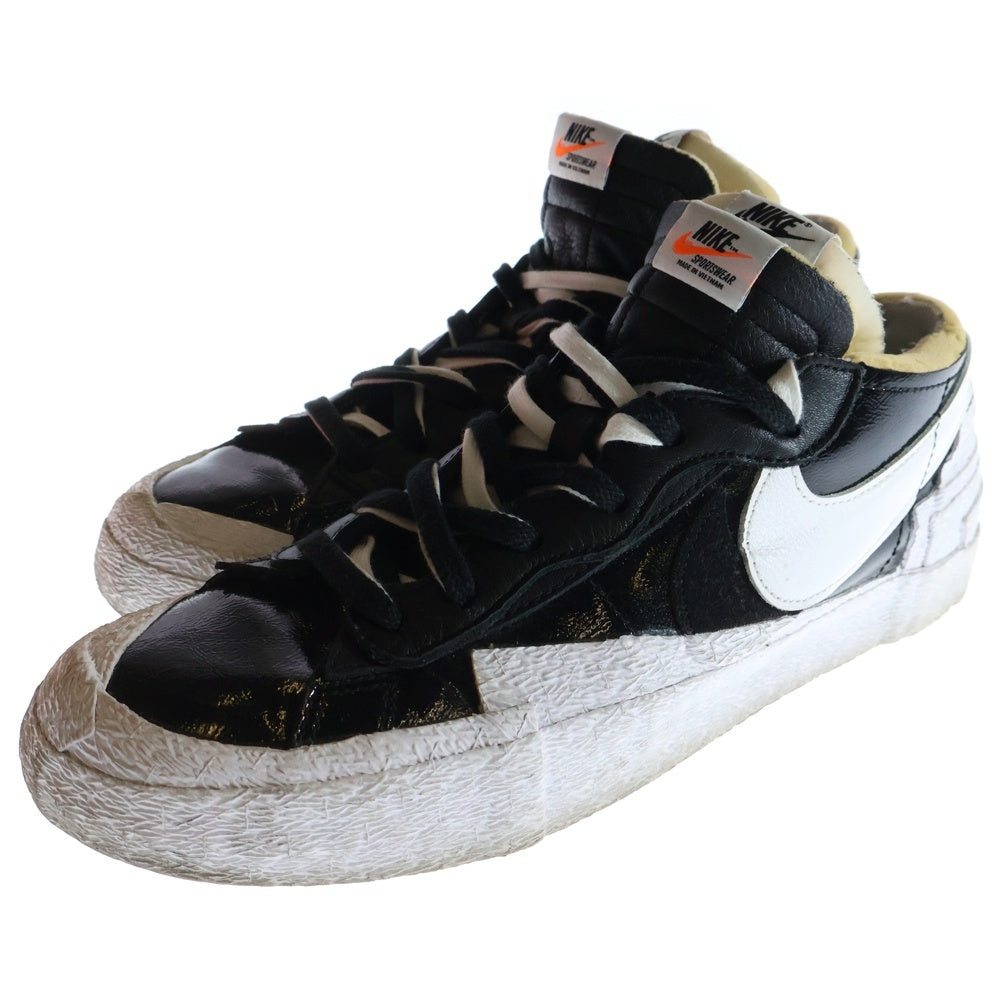 NIKE(ナイキ) ×sacai BLAZER LOW BLACK PATENT LEATHER サカイ ブレザー ブラックパテントレザー ローカットスニーカー ブラック/ホワイト US11.5/29.5cm DM6443-001