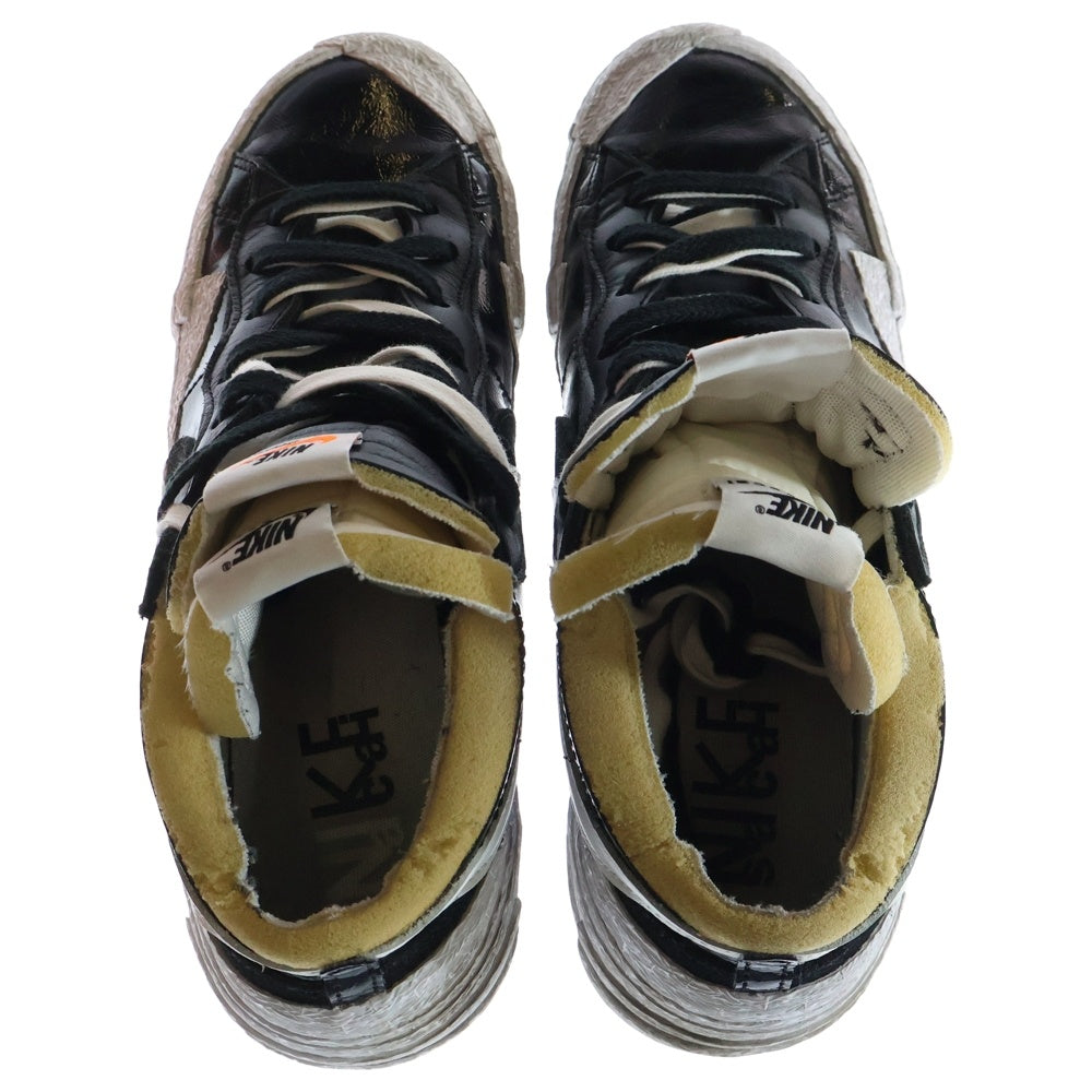 NIKE(ナイキ) ×sacai BLAZER LOW BLACK PATENT LEATHER サカイ ブレザー ブラックパテントレザー ローカットスニーカー ブラック/ホワイト US11.5/29.5cm DM6443-001