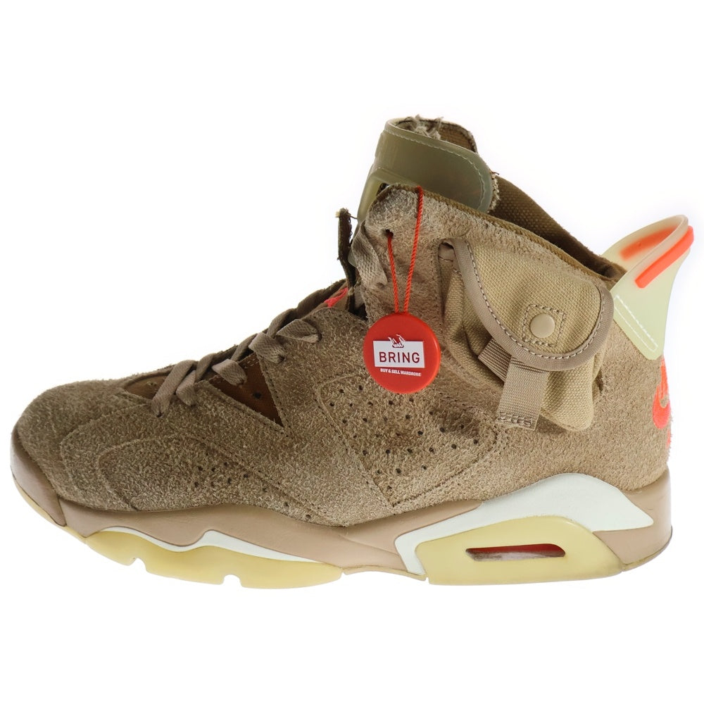 NIKE(ナイキ) ×TRAVIS SCOTT AIR JORDAN 6 RETRO SP BRITISH KAHKI トラヴィススコット エアジョーダン6 レトロ ハイカットスニーカー ベージュ US9/27cm DH0690-200