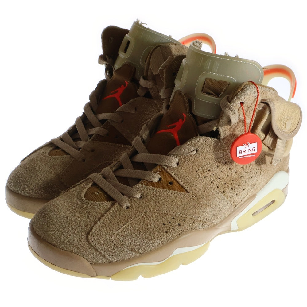 NIKE(ナイキ) ×TRAVIS SCOTT AIR JORDAN 6 RETRO SP BRITISH KAHKI トラヴィススコット エアジョーダン6 レトロ ハイカットスニーカー ベージュ US9/27cm DH0690-200