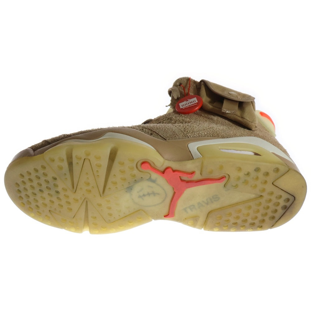 NIKE(ナイキ) ×TRAVIS SCOTT AIR JORDAN 6 RETRO SP BRITISH KAHKI トラヴィススコット エアジョーダン6 レトロ ハイカットスニーカー ベージュ US9/27cm DH0690-200