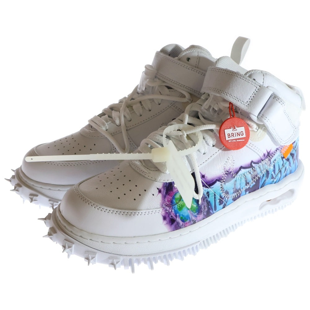 NIKE(ナイキ) ×OFF-WHITE AIR FORCE1 MID SP LTHR オフホワイト エアフォース1 ミッドカットスニーカー ホワイト US7/25cm DR0500-100