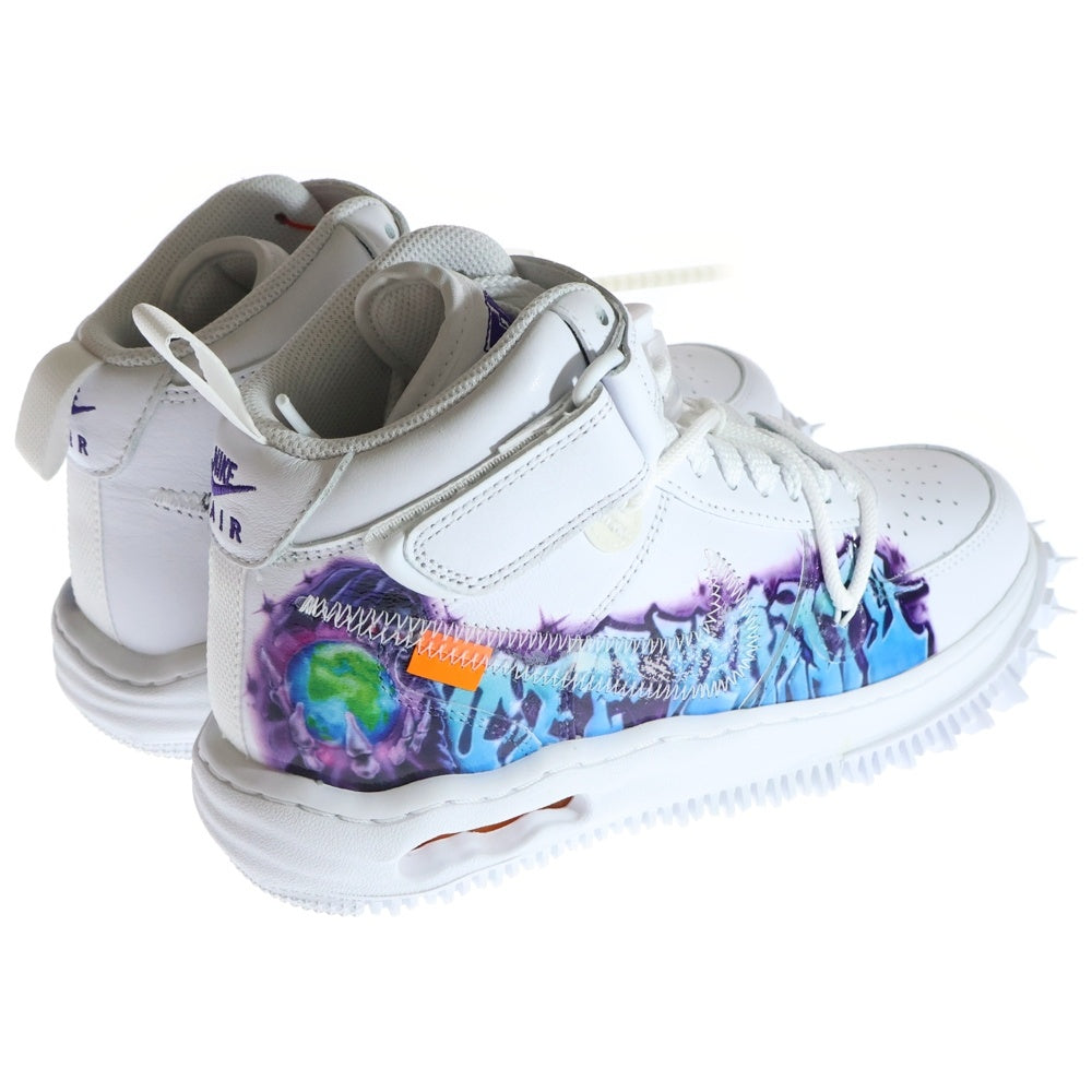 NIKE(ナイキ) ×OFF-WHITE AIR FORCE1 MID SP LTHR オフホワイト エアフォース1 ミッドカットスニーカー ホワイト US7/25cm DR0500-100
