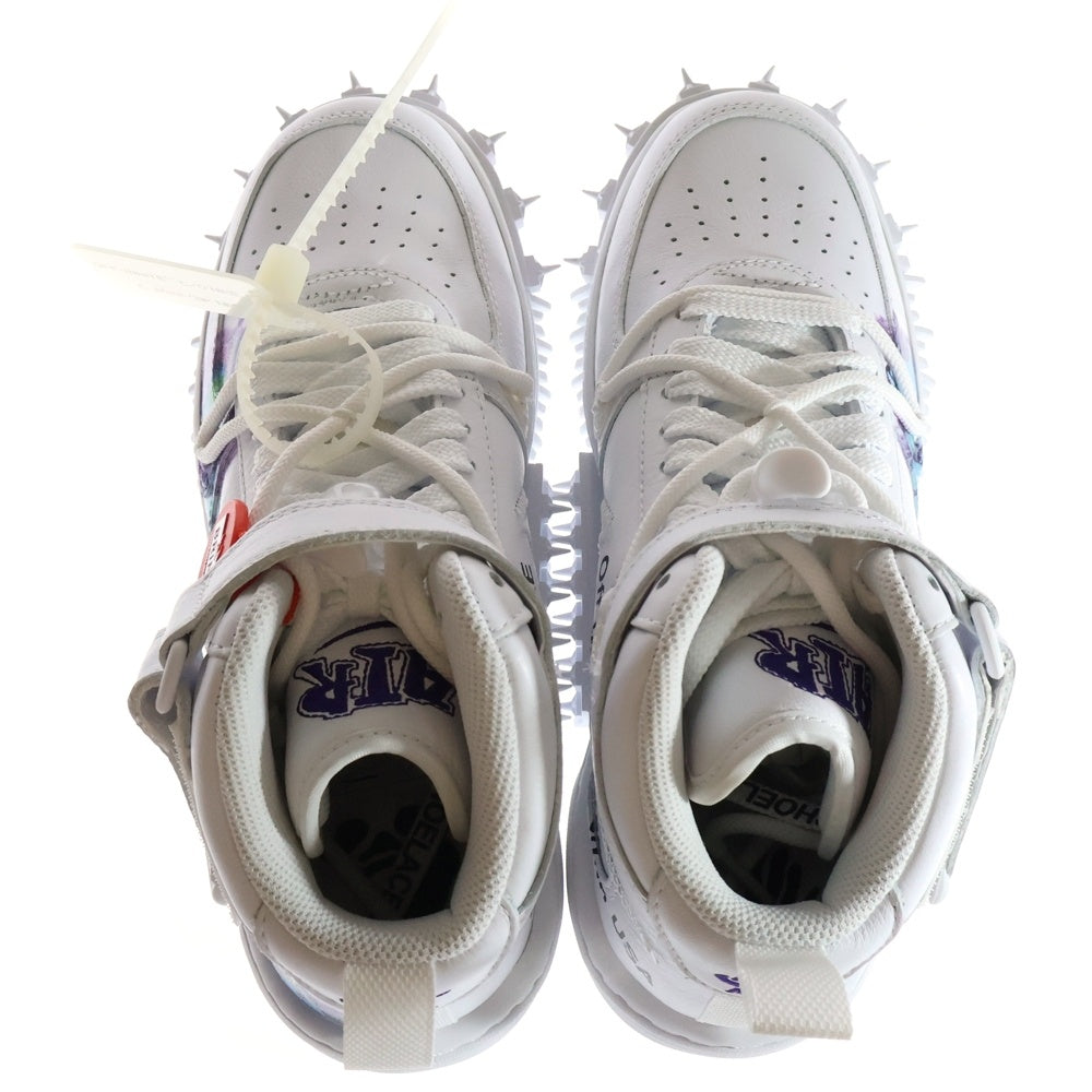 NIKE(ナイキ) ×OFF-WHITE AIR FORCE1 MID SP LTHR オフホワイト エアフォース1 ミッドカットスニーカー ホワイト US7/25cm DR0500-100