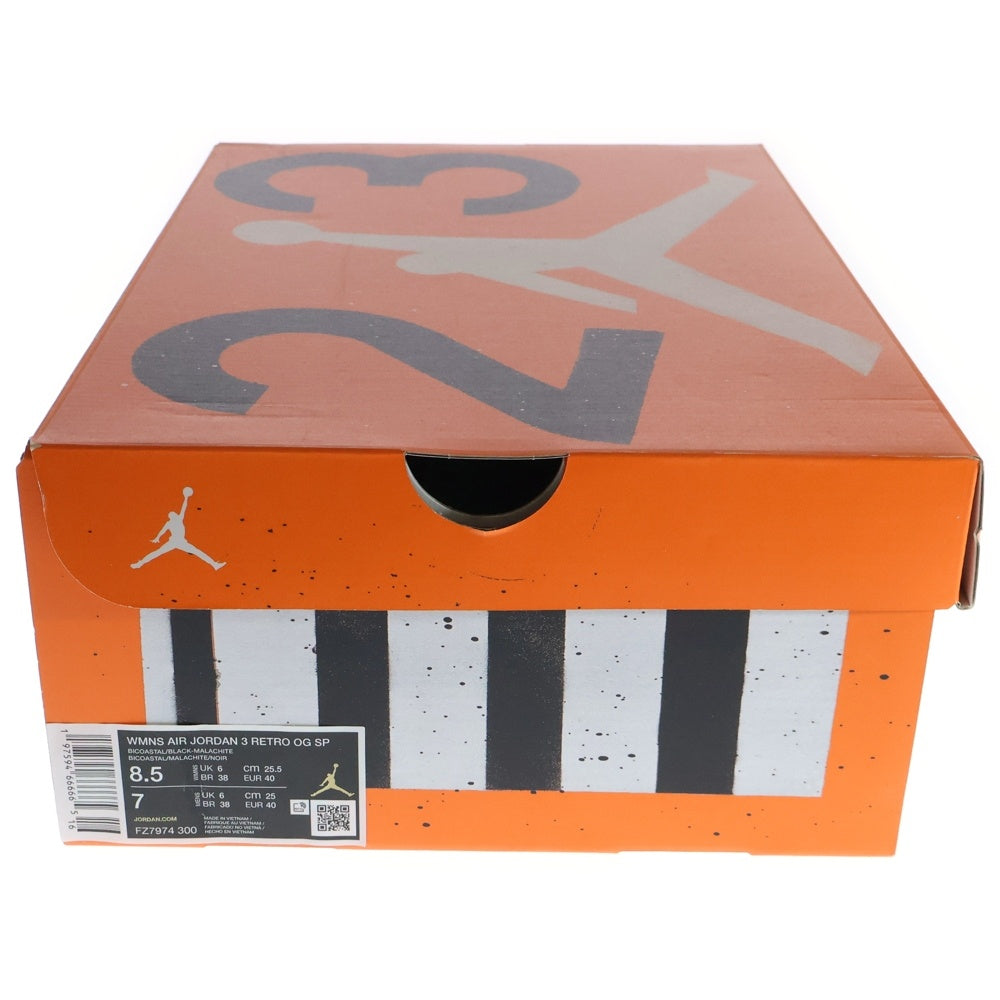 NIKE(ナイキ) ×NINA CHANEL ABNEY AIR JORDAN 3 RETRO OG SP エアジョーダン3 レトロ ニーナ シャネル アブニー ミッドカットスニーカー グリーン US8.5/25.5cm FZ7974-300