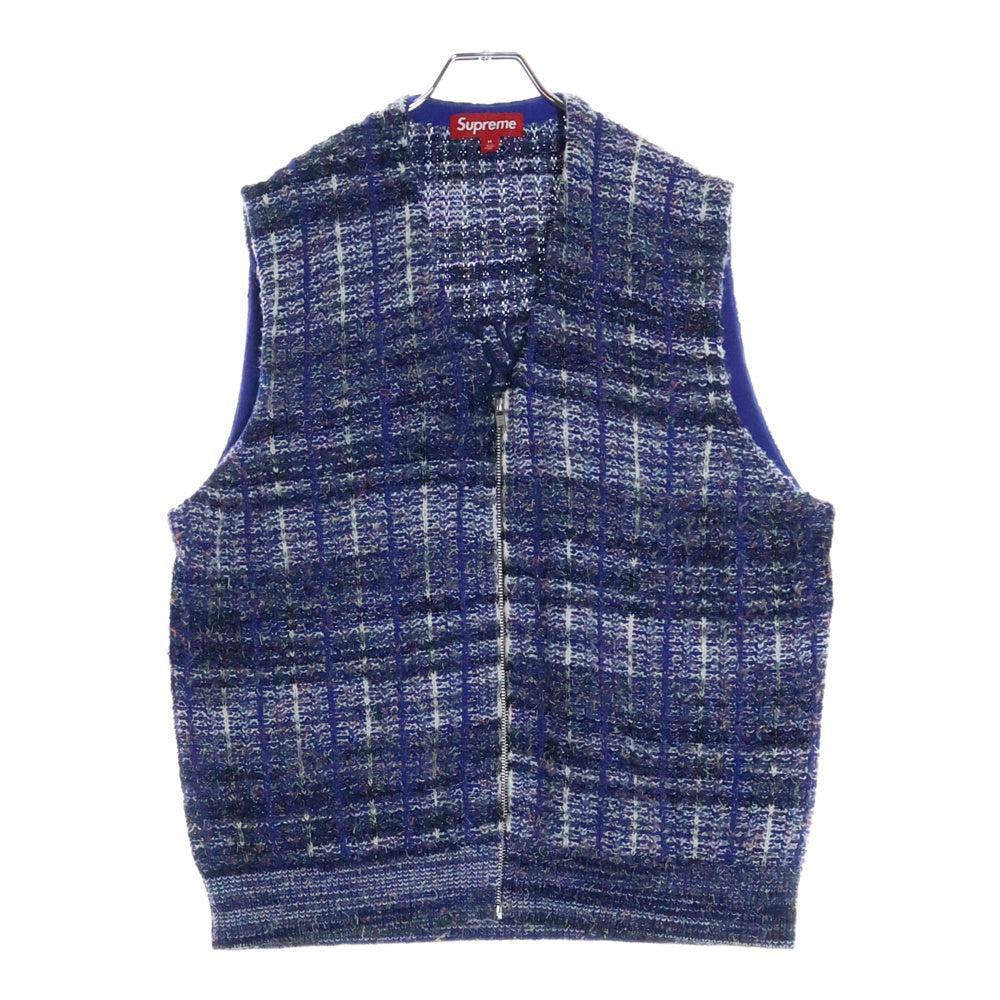 SUPREME(シュプリーム) 25SS Speckled Zip Up Sweater Vest スペックルドジップアップセーターベスト ツイード ブルー