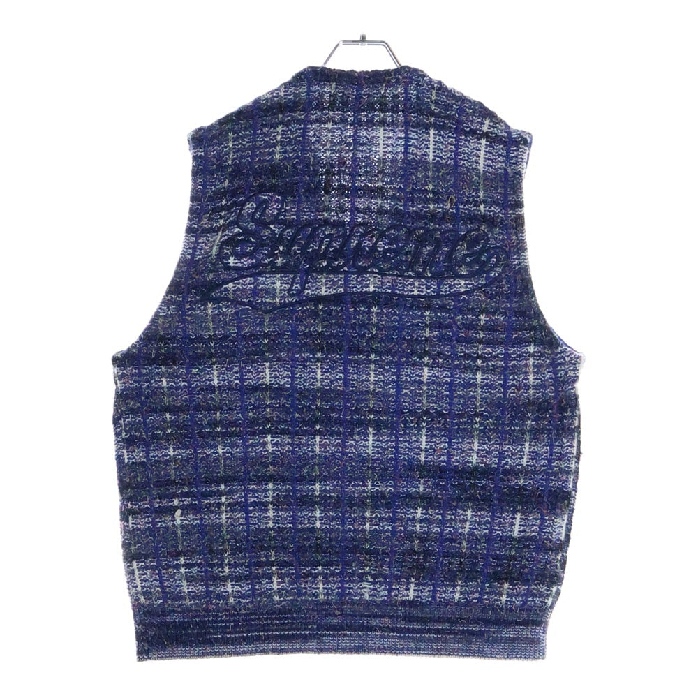 SUPREME(シュプリーム) 25SS Speckled Zip Up Sweater Vest スペックルドジップアップセーターベスト ツイード ブルー