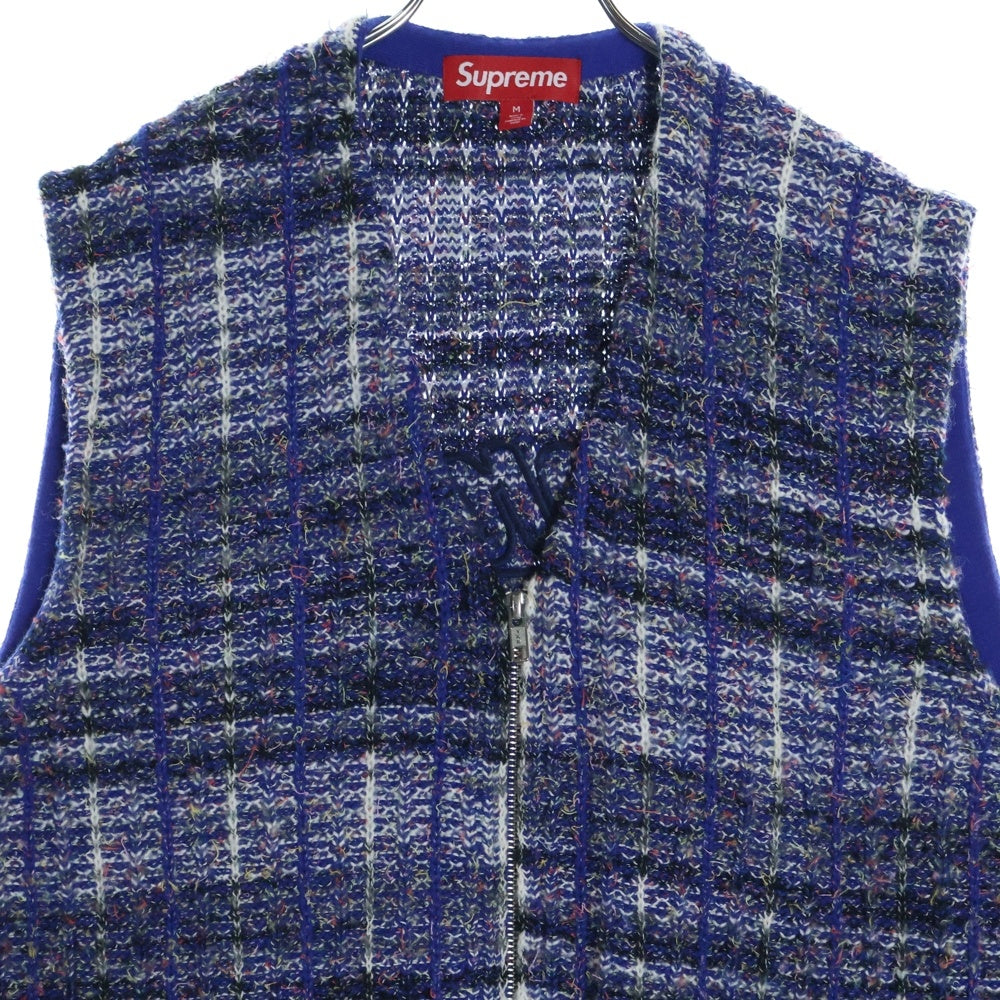 SUPREME(シュプリーム) 25SS Speckled Zip Up Sweater Vest スペックルドジップアップセーターベスト ツイード ブルー