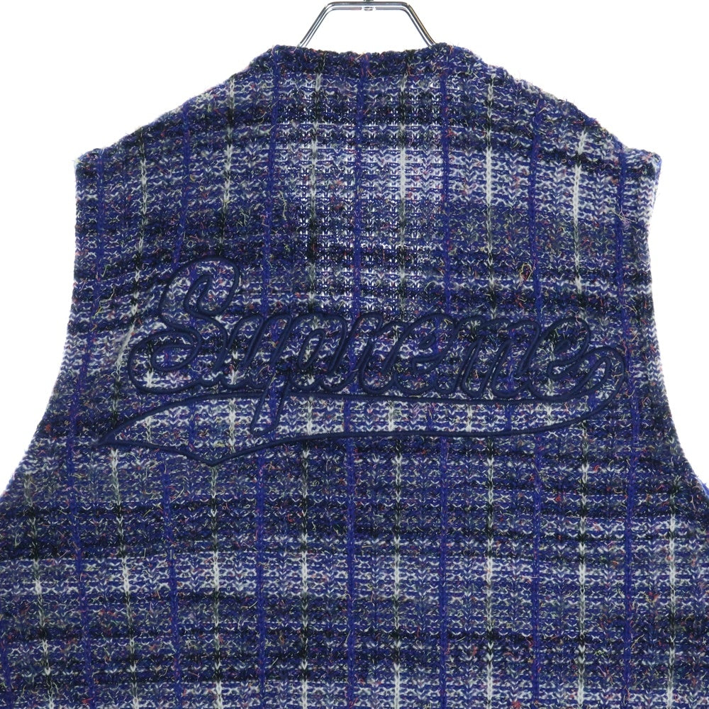 SUPREME(シュプリーム) 25SS Speckled Zip Up Sweater Vest スペックルドジップアップセーターベスト ツイード ブルー