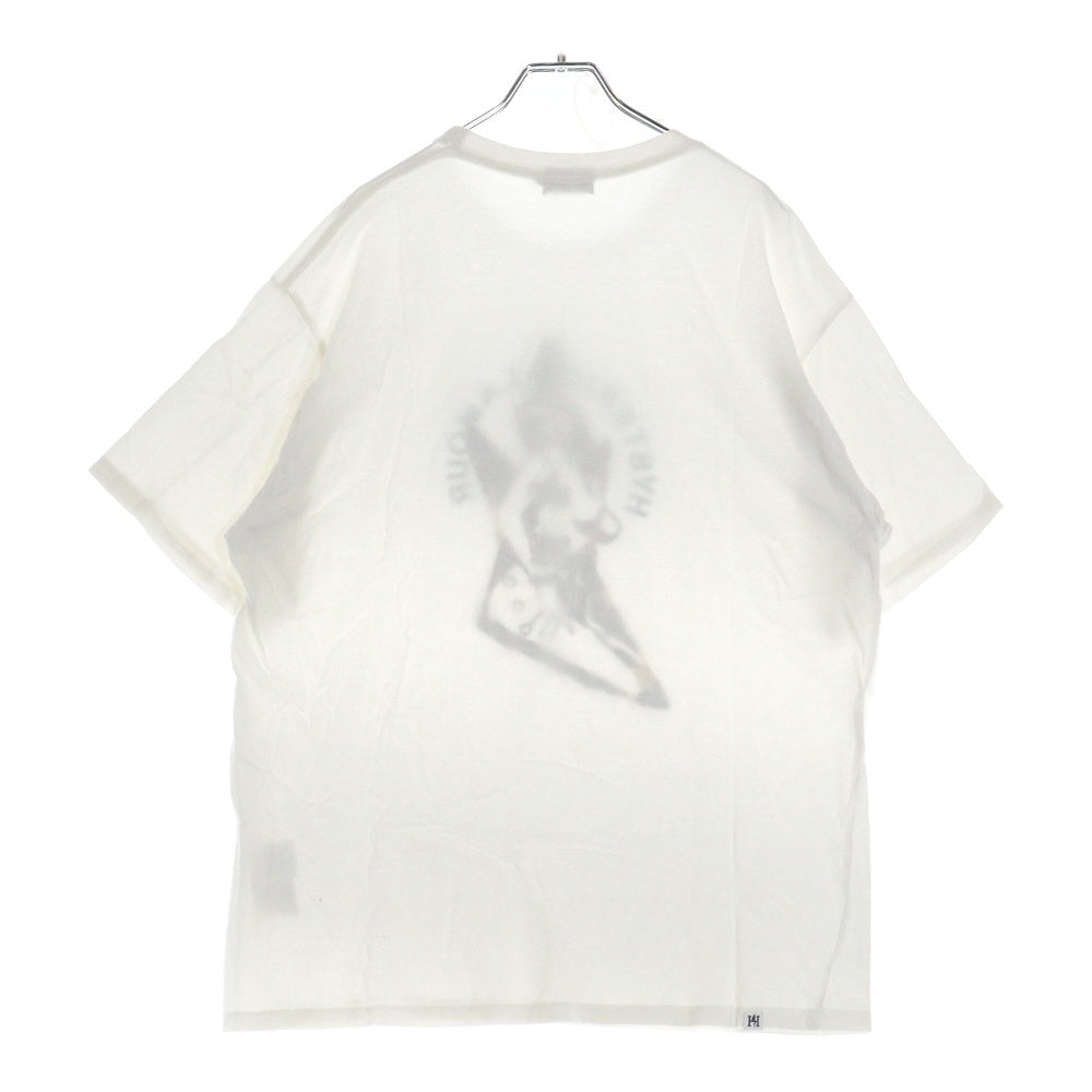 HYSTERIC GLAMOUR(ヒステリックグラマー) 16SS ギターガール フロントエンブロイダリー クルーネック半袖Tシャツ カットソー ホワイト 02212CT04