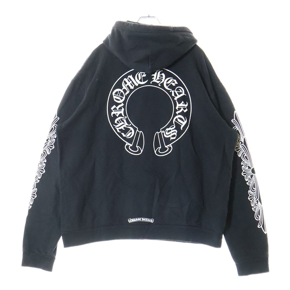 CHROME HEARTS(クロムハーツ) SWTSHRT PLVR スクロールラベルプリントプルオーバーパーカー ブラック