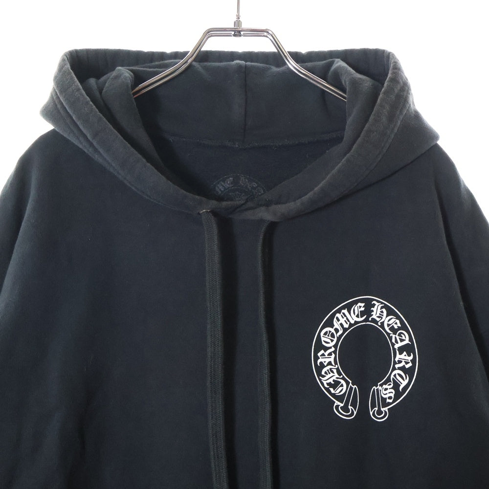 CHROME HEARTS(クロムハーツ) SWTSHRT PLVR スクロールラベルプリントプルオーバーパーカー ブラック