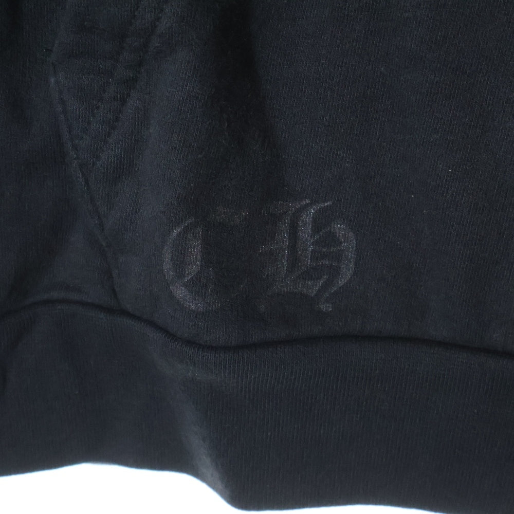 CHROME HEARTS(クロムハーツ) SWTSHRT PLVR スクロールラベルプリントプルオーバーパーカー ブラック