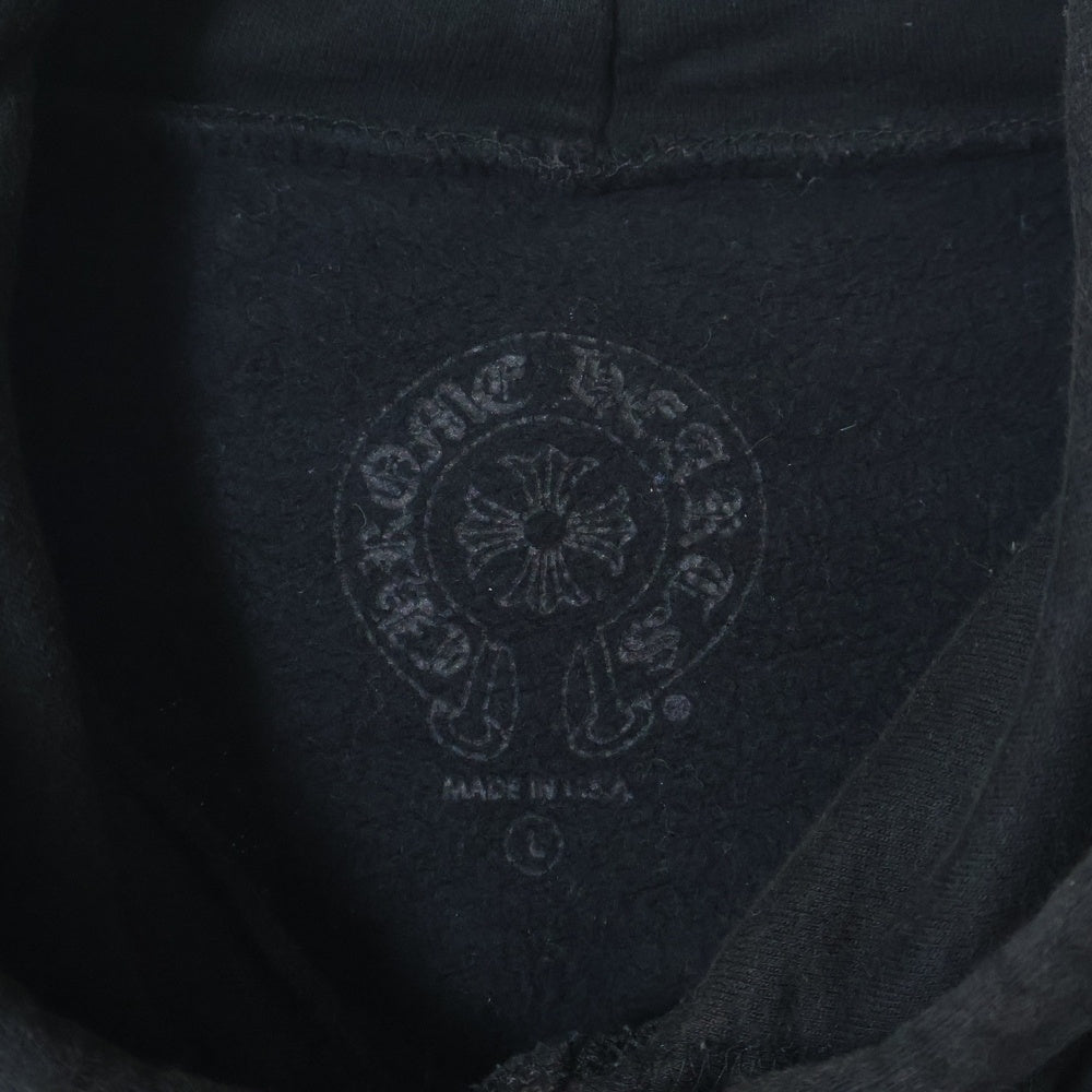 CHROME HEARTS(クロムハーツ) SWTSHRT PLVR スクロールラベルプリントプルオーバーパーカー ブラック