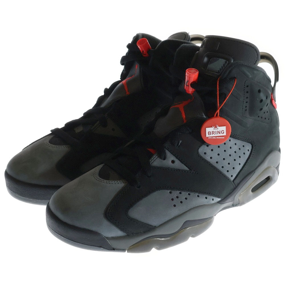 NIKE(ナイキ) ×PARIS SAINT GERMAIN AIR JORDAN 6 RETRO INFRARED パリサンジェルマン エアジョーダン6 ハイカットスニーカー ブラック/グレー US9/27cm CK1229-001