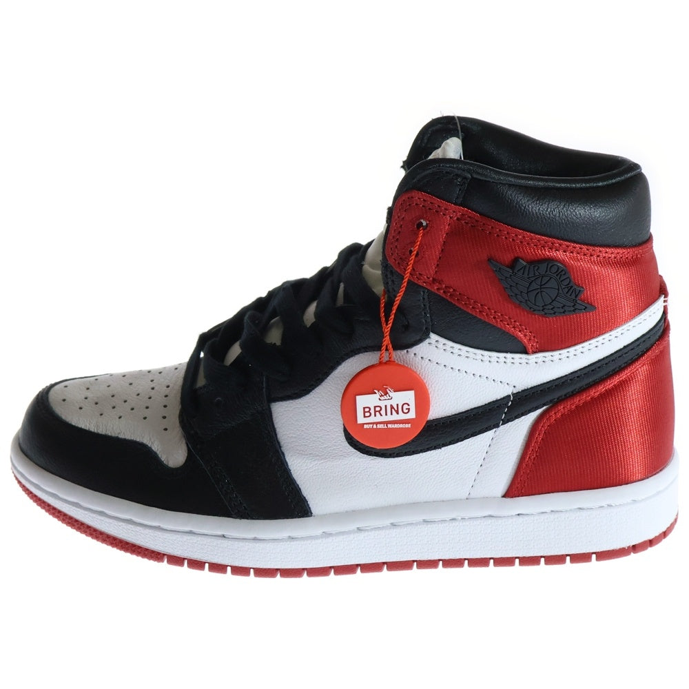 NIKE(ナイキ) AIR JORDAN 1 ウィメンズ エアジョーダン1 サテン ブラックトゥ ハイカットスニーカー US6/23cm CD0461-016