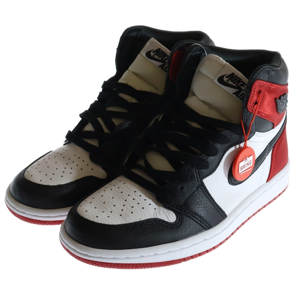 NIKE(ナイキ) AIR JORDAN 1 ウィメンズ エアジョーダン1 サテン ブラックトゥ ハイカットスニーカー US6/23cm CD0461-016