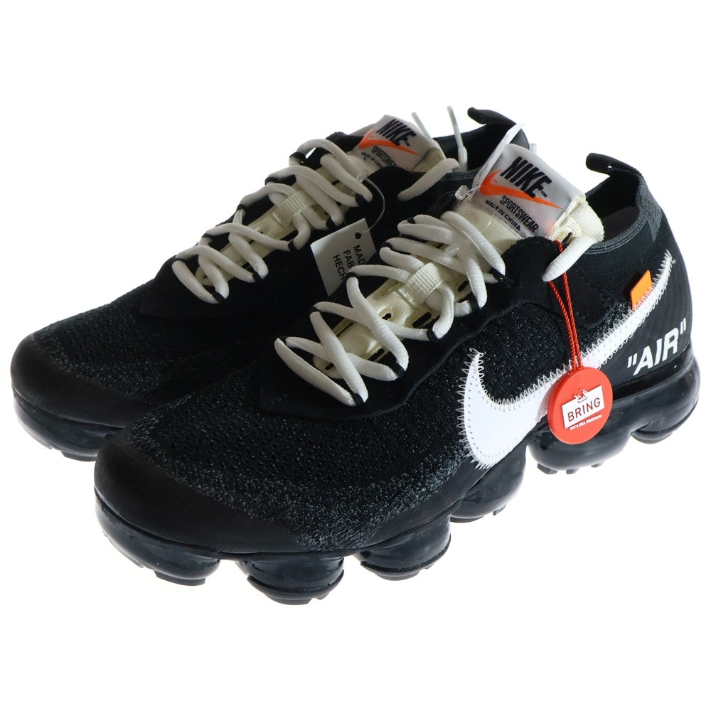 NIKE(ナイキ) ×OFF WHITE THE TEN AIR VAPORMAX FLYKNIT×オフホワイトコラボ エアヴェイパーマックスロースニーカー ブラック US7/25cm AA3831-001