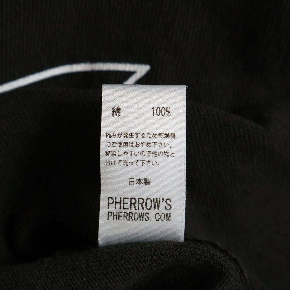 PHERROW'S(フェローズ) 24SS 偉人プリント クルーネック ロングスリーブ 長袖Tシャツカットソー ブラック 24S-PLT-H