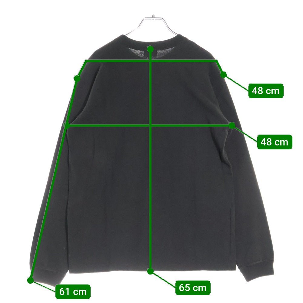 PHERROW'S(フェローズ) 24SS 偉人プリント クルーネック ロングスリーブ 長袖Tシャツカットソー ブラック 24S-PLT-H
