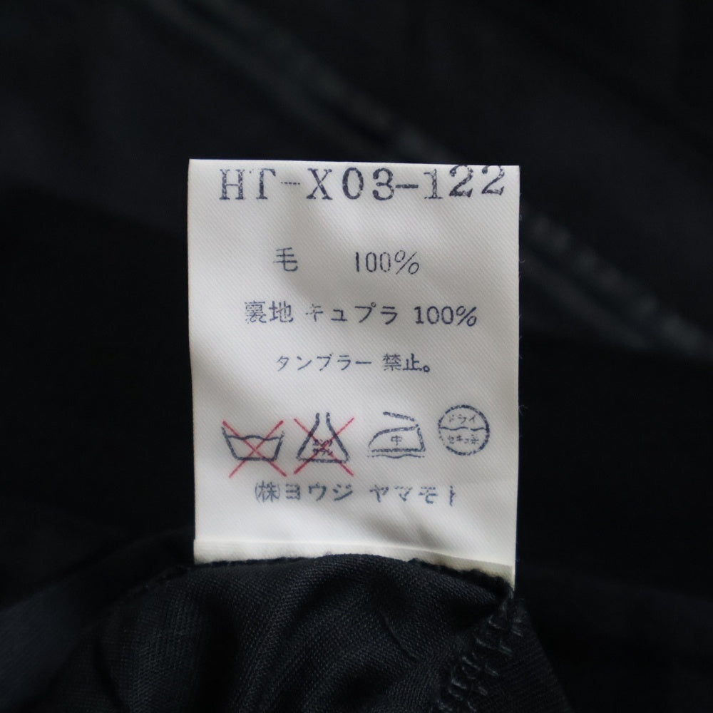 Yohji Yamamoto COSTUME D'HOMME(ヨウジヤマモト コスチュームドオム) 94SS 2タック ウールギャバジン ワイド スラックスロングパンツ ブラック HT-X03-122