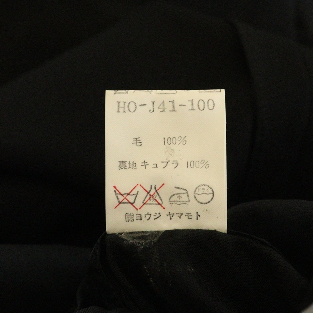 Yohji Yamamoto POUR HOMME(ヨウジヤマモト プールオム) 93SS デリバリー ロゴプリント 2B ウールギャバジン テーラードジャケット ブラック HO-J41-100