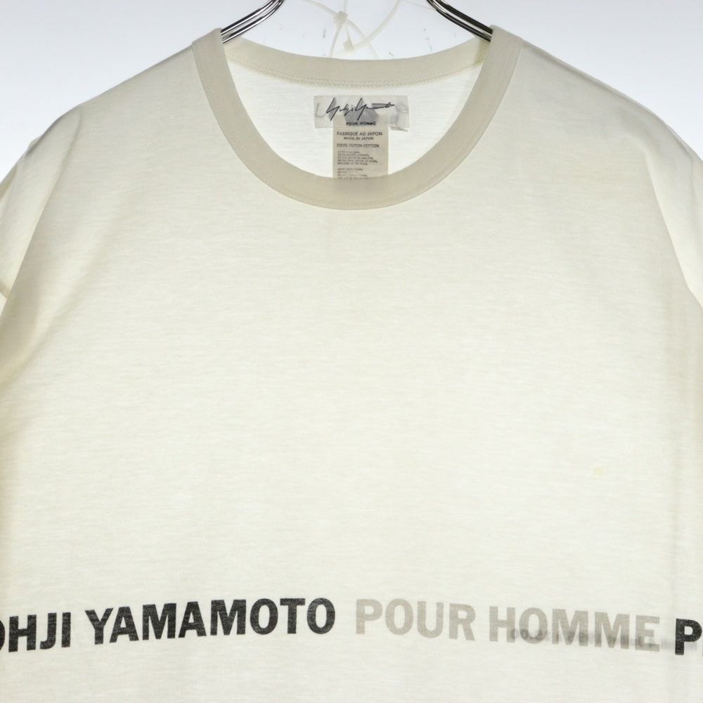 Yohji Yamamoto POUR HOMME(ヨウジヤマモト プールオム) 96SS 花と少年期 フォトプリント クルーネック 半袖Tシャツカットソー ホワイト HF-T81-025