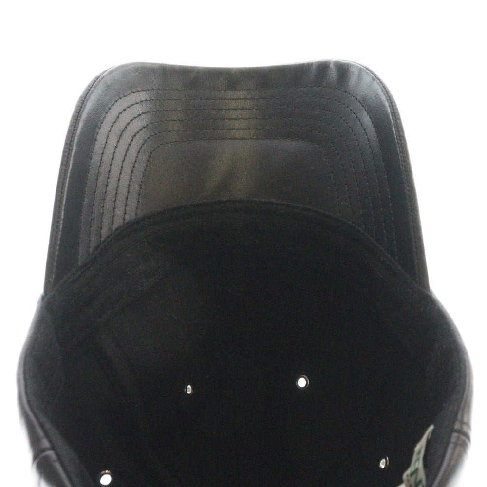 KENZO(ケンゾー) 20SS Leather Logo Cap レザー ロゴ ベースボール キャップ 帽子 ブラック BL1118