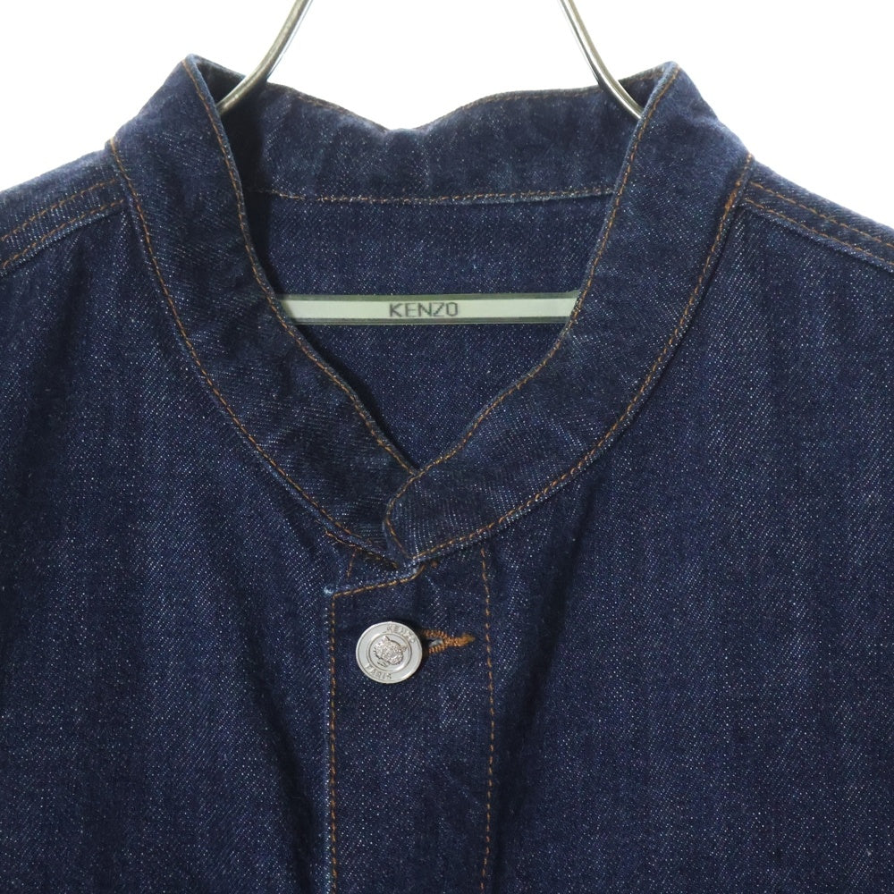 KENZO(ケンゾー) バックプリント 刺繍 スタンドカラー デニム トラッカー ジャケット インディゴ F665BL5102EA