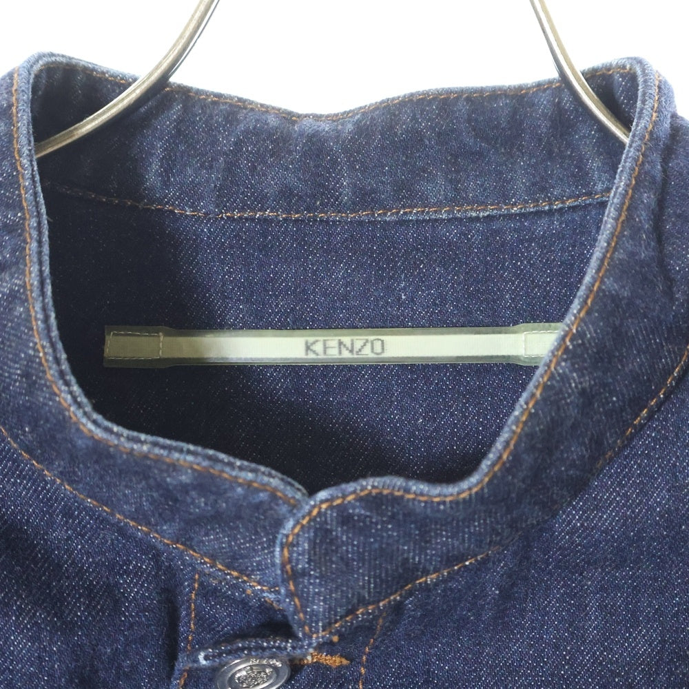 KENZO(ケンゾー) バックプリント 刺繍 スタンドカラー デニム トラッカー ジャケット インディゴ F665BL5102EA