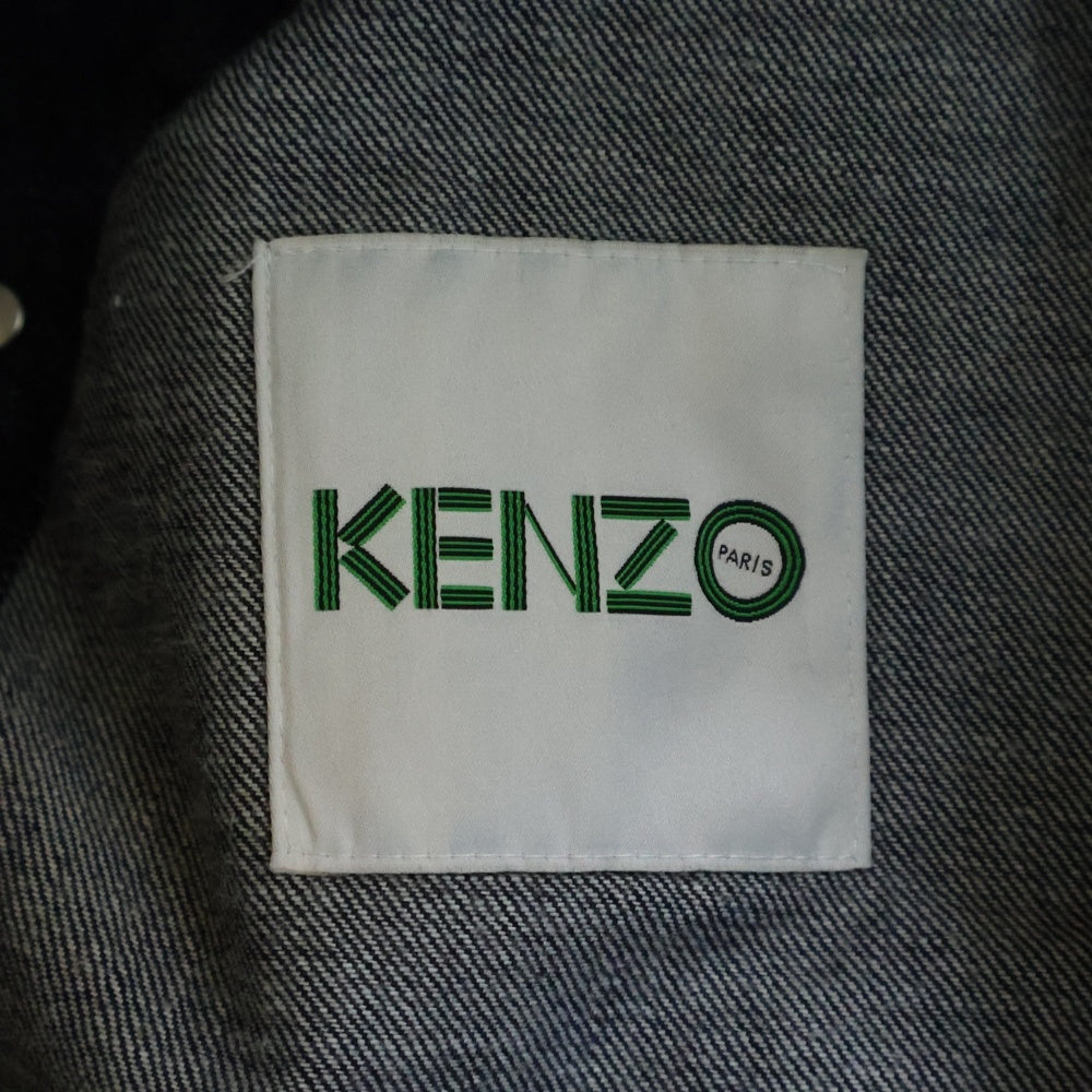 KENZO(ケンゾー) バックプリント 刺繍 スタンドカラー デニム トラッカー ジャケット インディゴ F665BL5102EA