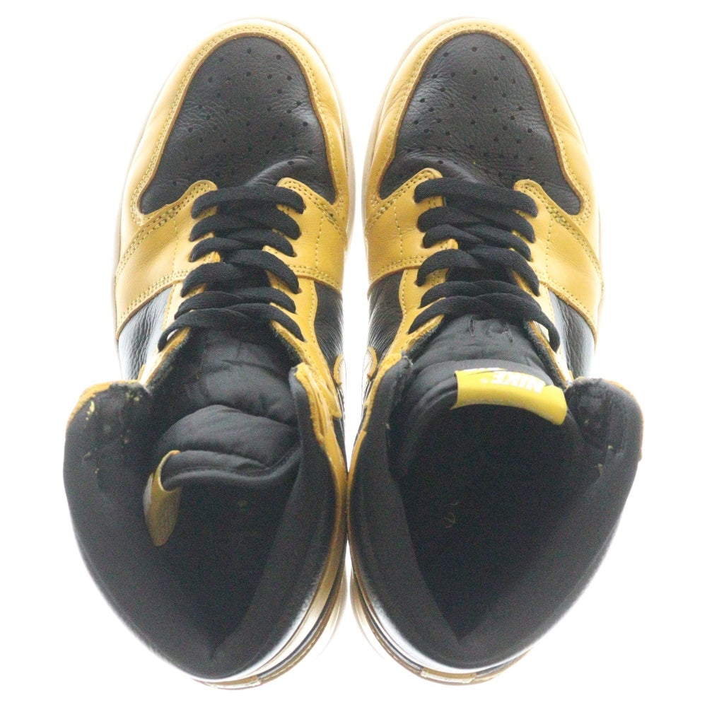 NIKE(ナイキ) AIR JORDAN1 RETRO HIGH OG POLLEN エアジョーダン 1 レトロ パラン ハイカットスニーカー ブラック/イエロー US9.5/27.5cm 555088-701