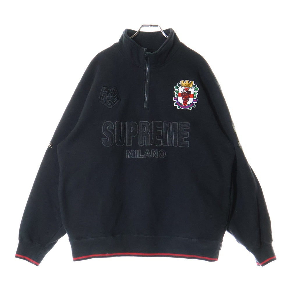 SUPREME(シュプリーム) 22AW Milano Half Zip Pullover ミラノ ハーフジップ プルオーバー スウェットトレーナー ブラック
